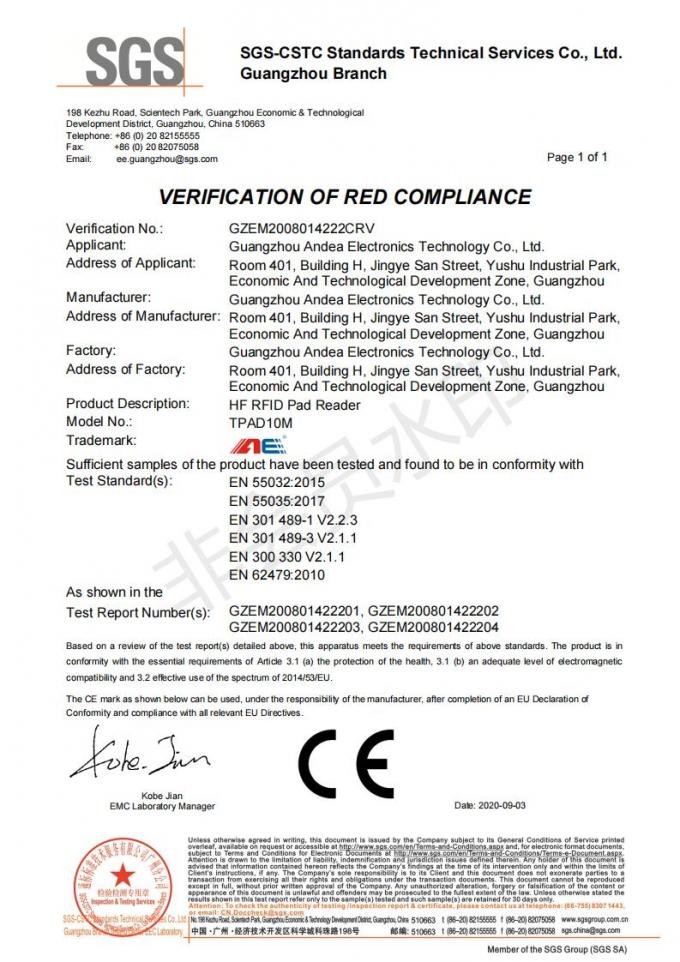 latest company news about TPAD10M HF RFID Pad Reader Writer Have Passed CE and FCC Certifications  0